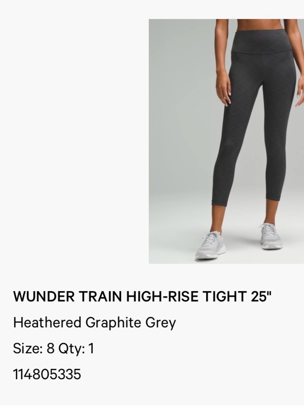 lululemon athletica High-Rise Heathered Grey Leggings- size 8